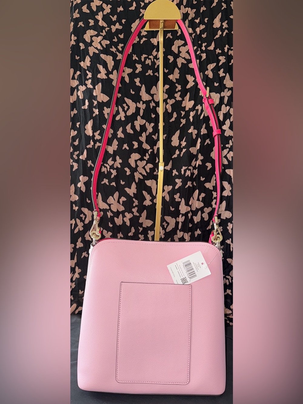 Kate Spade Darcy Grain Leather Large Bucket Bag, Palm Pink - Picture 4 of 13
